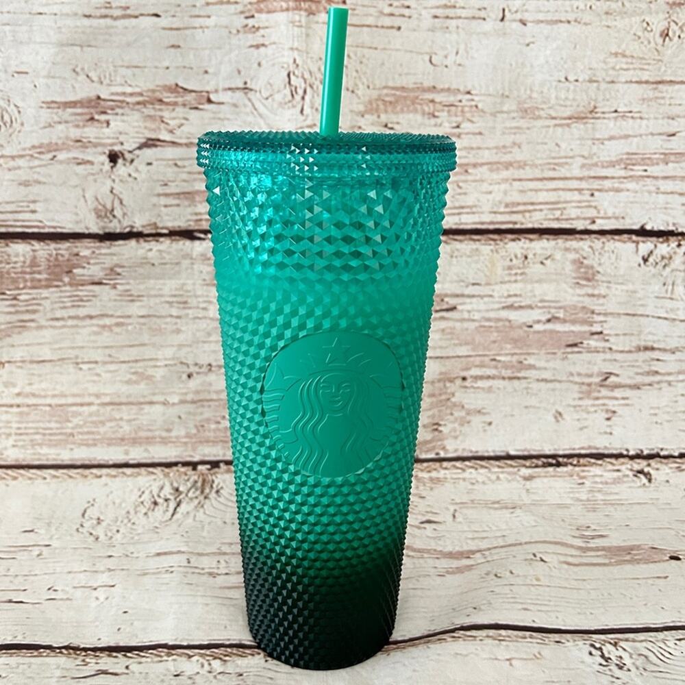 STARBUCKS Mint Green Waxberry Ombre Bling Studded Tumbler